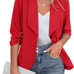 Nadorine Women's Blazer Elegant 3/4 Sleeve Long Blazer (DE Only)