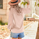 Nadorine Elegant Blouse Long Sleeve Crew Neck T Shirt (DE Only)