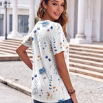 Nadorine Casual Short Sleeve V Neck Shirts Business Dressy Tunic Blouses