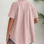 Zeagoo Womens Button Down Linen Shirt Short Sleeve Cotton Blouse