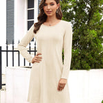 Nadorine Women's Knitted Dress Long-Sleeve Elegant Dresses (DE Only)