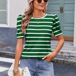 Nadorine Blouse Dressy Casual Puff Short Sleeve Boho Tops