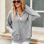 Nadorine Lightweight Hoodies Full Zip Up Oversized Sweatshirts