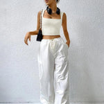 Nadorine Square Neck Ribbed Tank Tops