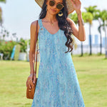 Nadorine Casual Beach Boho Dress Sleeveless Crewneck Tank Dress