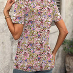 Nadorine Short Sleeve Shirts Dressy Tops with Pleats