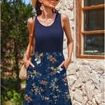 Nadorine Summer Dress Knee-Length Round Neck Floral Dress (DE Only)