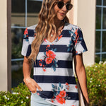 Nadorine Short Sleeve Shirts Dressy Tops with Pleats