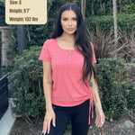 Womens Tops Short Sleeve Summer Henley Shirts
