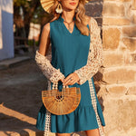 Nadorine Summer Dress Women's Sleeveless V-Neck T-Shirt (DE Only)
