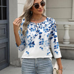 Nadorine 3/4 Length Sleeve Women Tops Blouses
