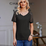 Nadorine Women's Blouse Short Sleeve Lace Top (DE Only)