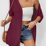 Nadorine Short Sleeve Crochet Kimonos Open Front Cover Ups