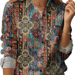 Zeagoo Womens Button Down Shirt Long Sleeve Blouse Business Work Tops Dressy Casual Floral Printed Outfits with Pocket