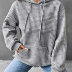 Nadorine Hoodie Oversize Hoodie Casual Waffle Pullover (DE Only)