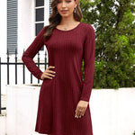 Nadorine Women's Knitted Dress Long-Sleeve Elegant Dresses (DE Only)