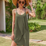 Nadorine Spaghetti Strap Dress Casual V Neck Beach Dress (DE Only)
