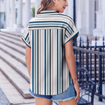 Nadorine Short Sleeve Summer Tops Casual Button Down Shirts