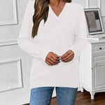 Nadorine Sweaters for Women Long Sleeve Shirts V Neck Knit Pullover