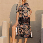 Nadorine Women Floral Summer Dress Casual Beach Dress