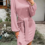 Nadorine Women's Casual Knit Dress Long Sleeve Bodycon Dress