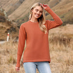 Nadorine Women's Long Sleeve Sweater Casual Ribbed Knit Pullover