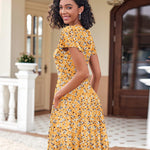 Zeagoo Womens Casual Swing Floral Ruffle Short Sleeve Sundresses