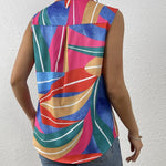Nadorine Sleeveless Blouses Casual Button Down Shirts
