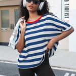 Nadorine Women Short Sleeve T Shirts Round Neck Oversized Tee