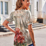 Nadorine Blouse Women's V-Neck Casual T-Shirt (DE Only)