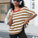 Nadorine Women Short Sleeve T Shirts Round Neck Oversized Tee