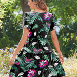 Nadorine Summer Tiered Mini Dress with Pockets Ruffle Sleeve Dress