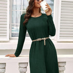 Nadorine Women's Knitted Dress Long-Sleeve Elegant Dresses (DE Only)