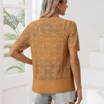 Nadorine Women's Short Sleeve Cardigan V-Neck Button up Sweater