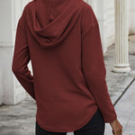 Nadorine Women's Hoodie Long Sleeve V Neck Pullover Tops (DE Only)