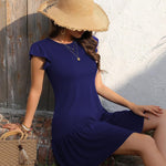 Nadorine Women's Dress Round Neck Knee-Length Casual Dress (DE Only)