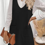 Trendy V-neck Sweater Knit Vest Dress (US Only)