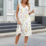 Nadorine Casual Dress Sleeveless Midi Swing Tank Sundress