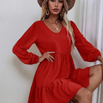 Nadorine Women's Long-Sleeve V-Neck Winter Dress (DE Only)