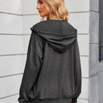 Nadorine Lightweight Hoodies Full Zip Up Oversized Sweatshirts