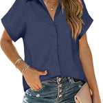 Nadorine Women's Blouse Short Sleeve Shirts (DE Only)