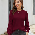Nadorine Women's Elegant Knitted Jumper Crew Neck Sweater (DE Only)