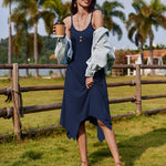 Nadorine Women Midi Dress Bohemian Beach Cover Up Dress