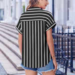 Nadorine Short Sleeve Summer Tops Casual Button Down Shirts