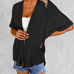 Nadorine 3/4 Sleeve Cardigans Open Front Beach Coverup