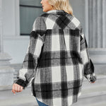 Nadorine Women's Plus Size Flannel Plaid Shacket