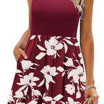 Nadorine Summer Dress Knee-Length Round Neck Floral Dress (DE Only)
