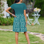 Nadorine Casual Dress Floral Patchwork Dress with Pockets