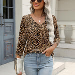Nadorine 3/4 Length Sleeve Womens Tops Casual V Neck Shirts Soft Basic Tees Business Work Blouses
