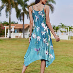 Nadorine Women Midi Dress Bohemian Beach Cover Up Dress